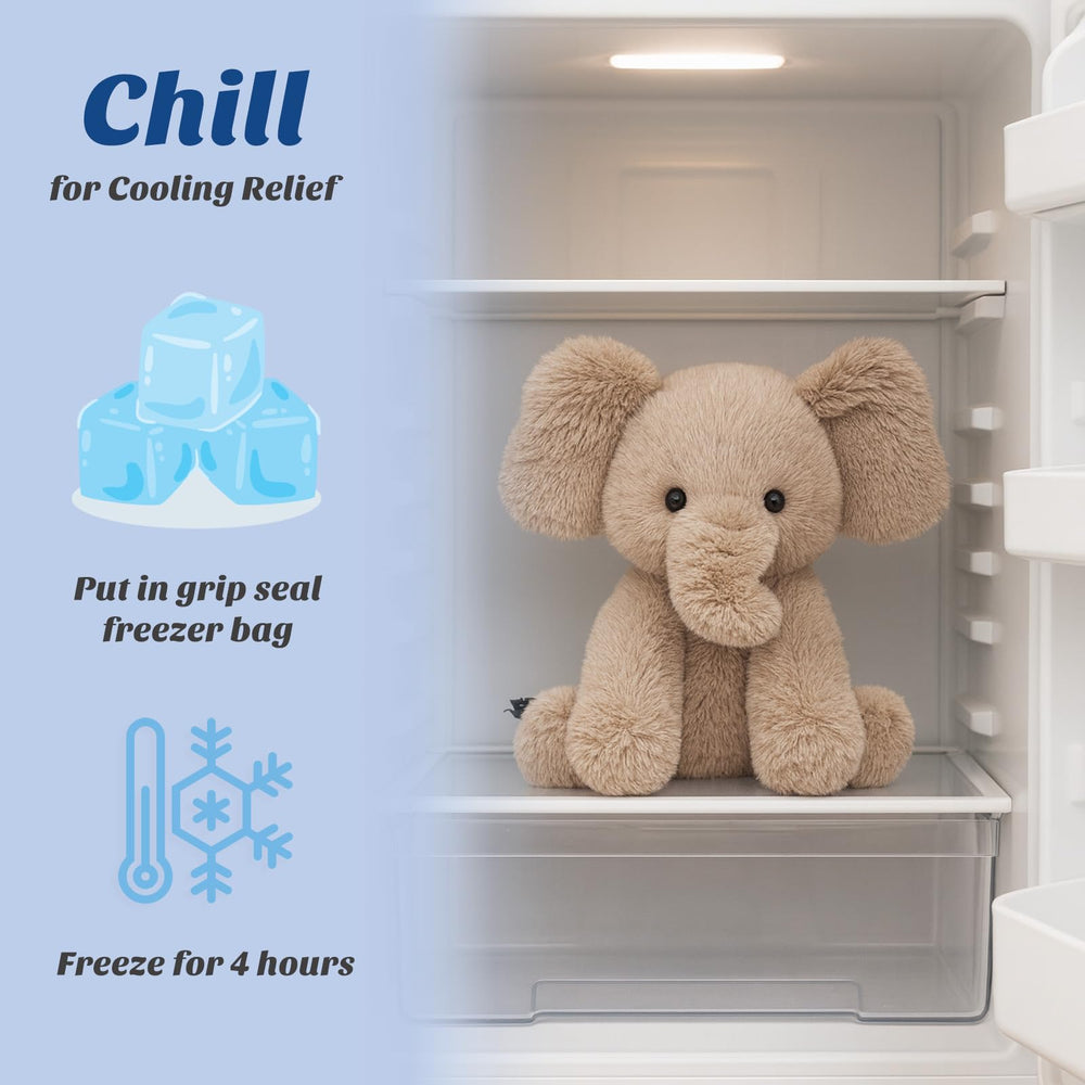 Easfan 12.5-inch elephant plush ideal for bedtime snuggling and comfort.