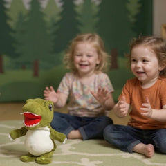 Interactive Easfan dinosaur toy demo scene with activation button and motion.