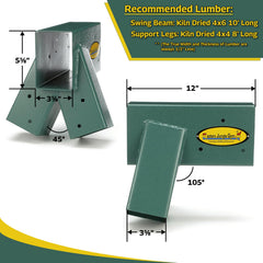 Eastern Jungle Gym A-Frame brackets side view showcasing sturdy outdoor hardware fit.