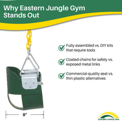 Eastern Jungle Gym attachment to beams up to 9 feet for flexible backyard setups.