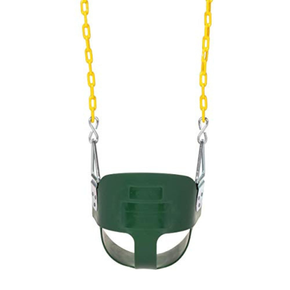 Eastern Jungle Gym front safety chain enhances toddler swing security during playtime.