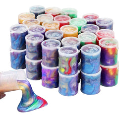EASYCITY 48-pack galaxy slime barrel for sensory play and exploration.