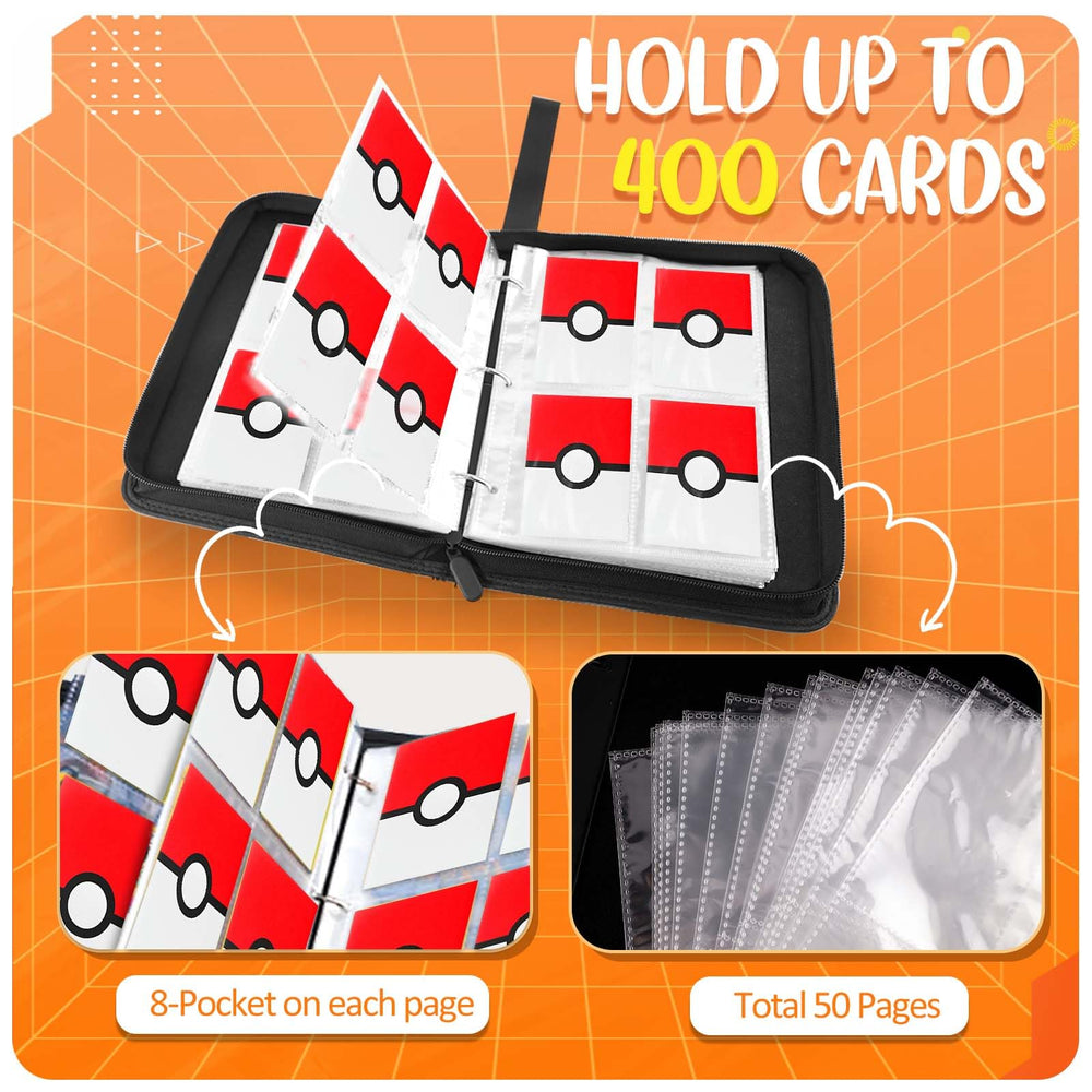 EASYFUN card binder provides clear plastic sleeves for visibility and protection.