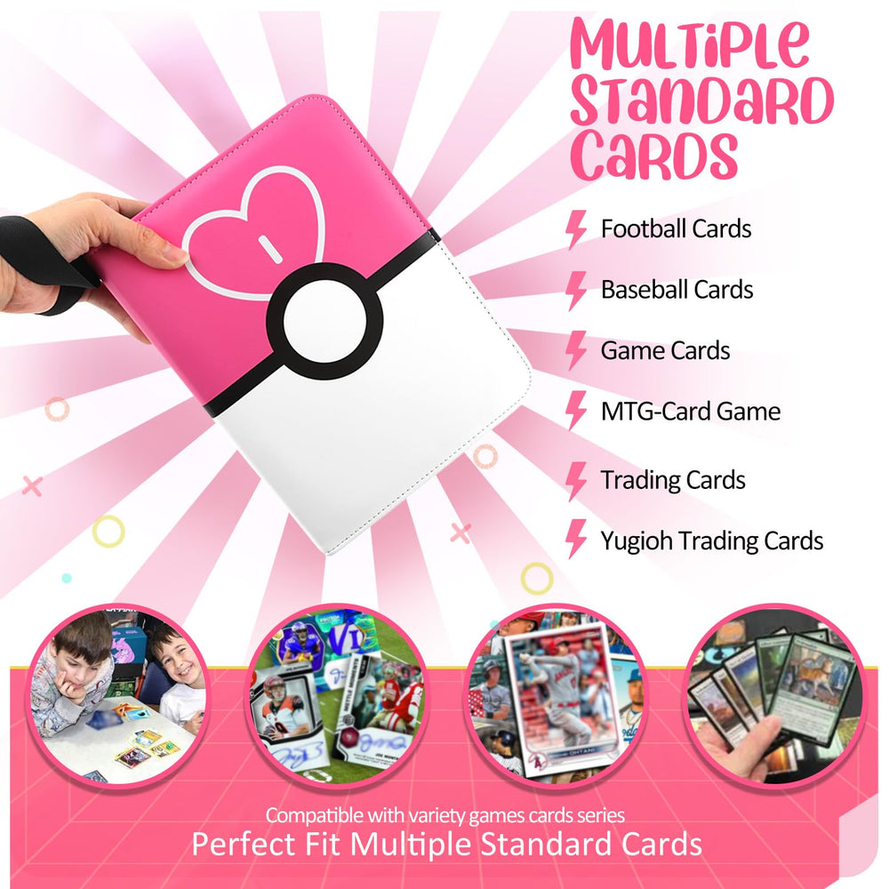 EASYFUN card binder pink holds up to 400 cards securely