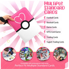 EASYFUN card binder pink holds up to 400 cards securely