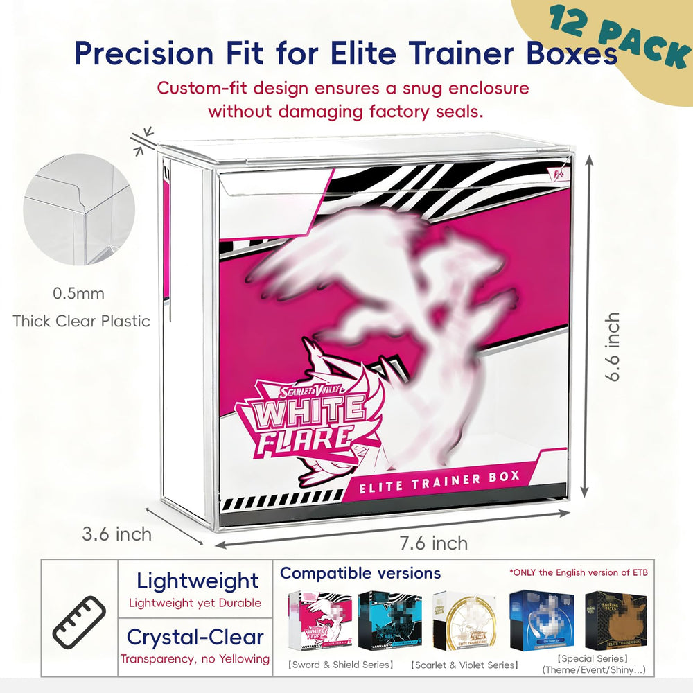 EAVAN PKMN ETB protector, easy-assembly, preserves factory seals against dust and scratches.