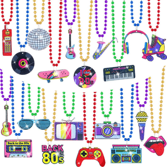 Ecally 80s neon beaded necklaces packaging for party favors.