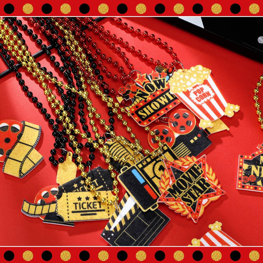 Ecally movie-themed necklaces crafted from sturdy plastic with a glossy finish.