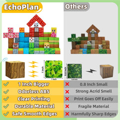 EchoPlan magnetic blocks in action forming a tall tower to enhance spatial awareness.