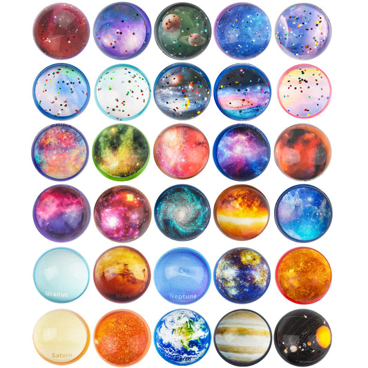 Ecoofor Galaxy Bouncy Ball 32mm: colorful sphere perfect for goody bags and hand-eye coordination.