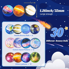 Ecoofor space-themed bouncy ball with stars and planets promotes active play and imagination.