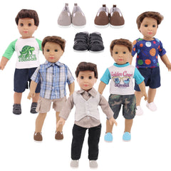 Ecore Fun 5 sets boy doll clothes for 18-inch dolls, ready for imaginative dress-up.