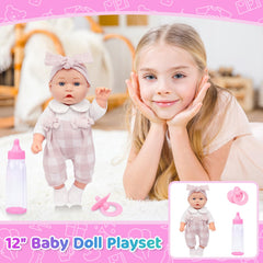 Ecore Fun baby bottle supports realistic feeding-themed play and fine motor imitation