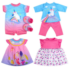 ECORELF 14-inch doll skirts set showing versatile outfits for creative play