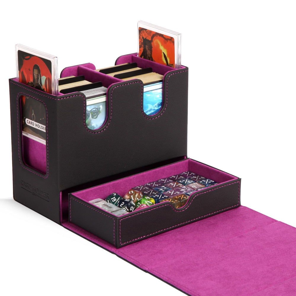 ECXHYDG MTG deck box with durable leather exterior protects cards on the go.