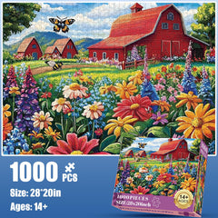 Edsjegn butterfly flowers garden puzzle: 1000 pieces for a challenging, engaging family activity.