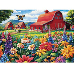 Edsjegn honey bee farm puzzle: 1000 pieces with bright colors for relaxing evenings.