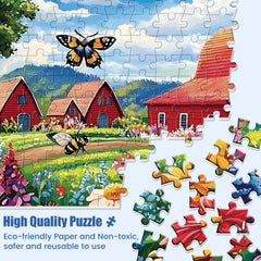 Edsjegn red barn meadow puzzle: a calm countryside scene to enjoy solo or with others.