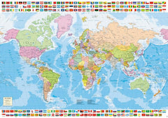 Educa table setup presents a family-friendly geography puzzle moment.