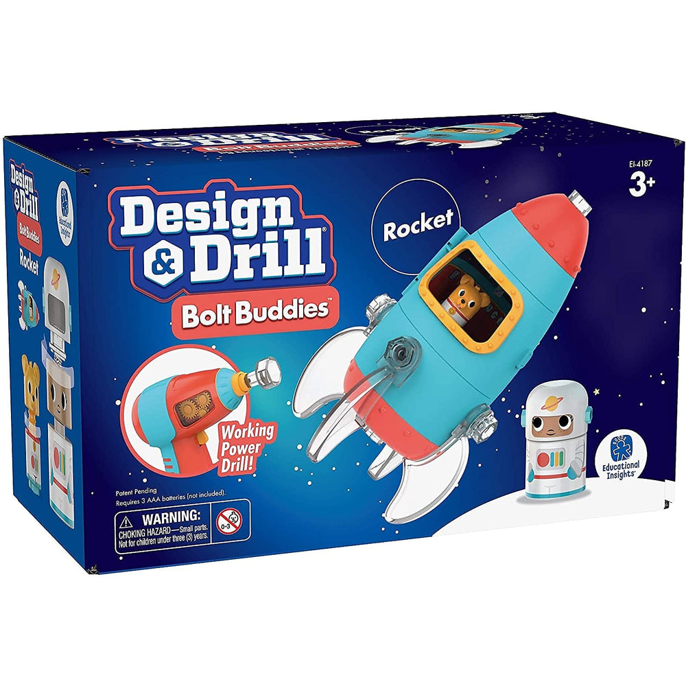 Educational Insights Bolt Buddies astronaut figure in cockpit for space pretend play.