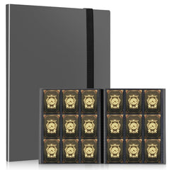 EDUDIIU 9-pocket card binder cover with durable grey exterior for protection.