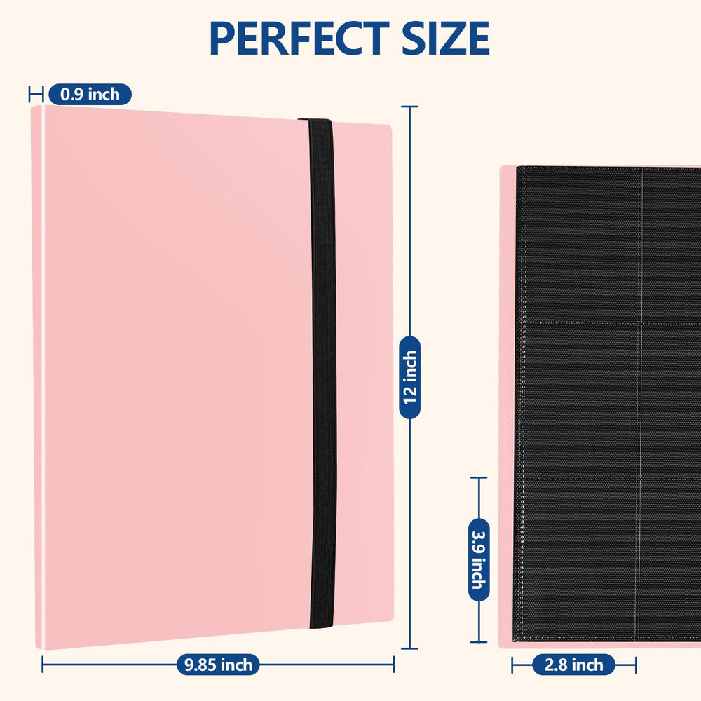 EDUDIIU pink binder side-loading pocket for easy card insertion and viewing