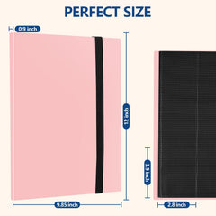 EDUDIIU pink binder side-loading pocket for easy card insertion and viewing