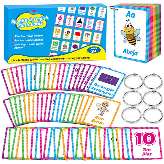 Edulok bilingual flash cards letters image spotlights early literacy and bilingual word recognition for kids.