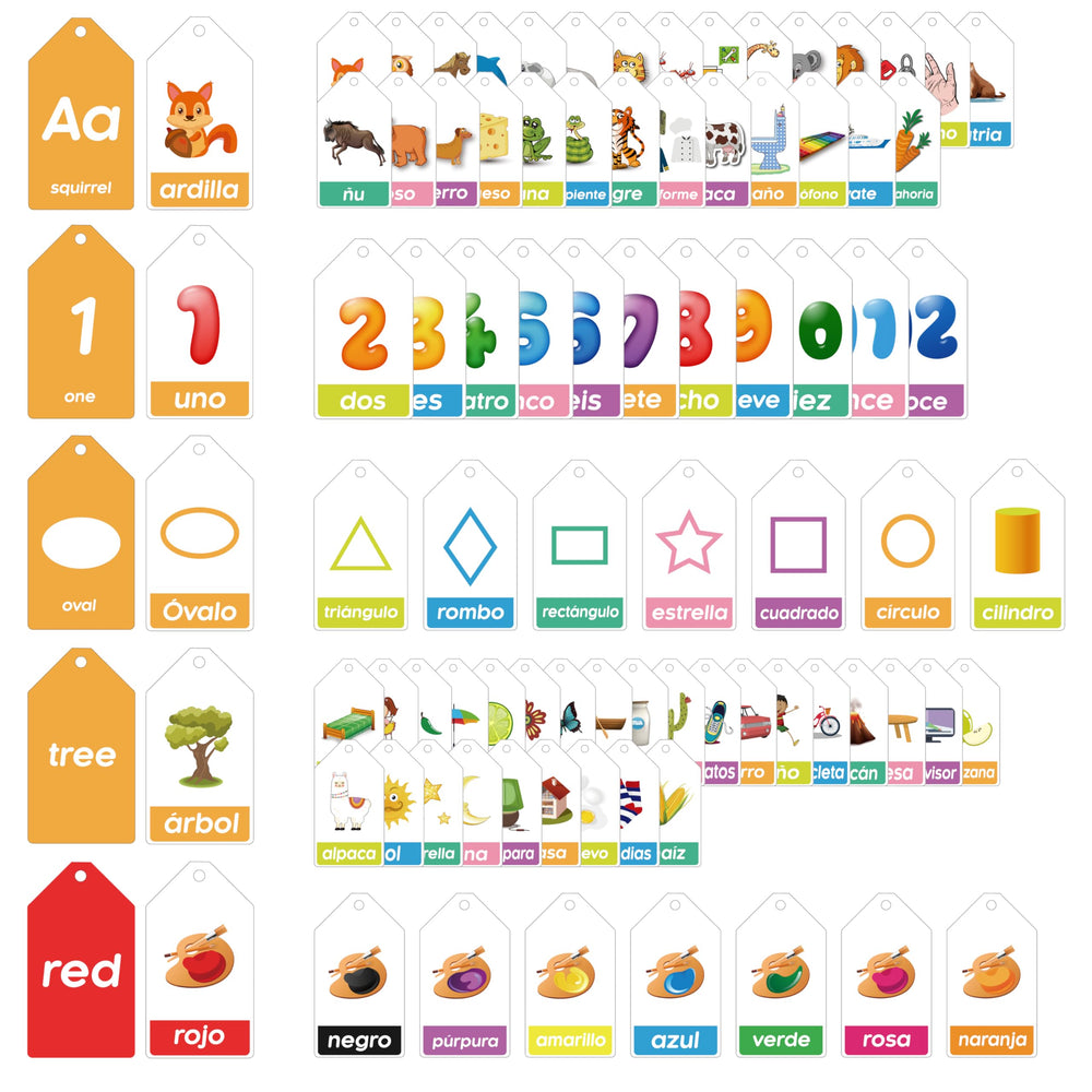 EDUMAETRIX alphabet sample flash cards support early bilingual literacy.