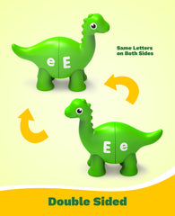 Edumoteso upper and lower case dinosaurs for letter pair practice.