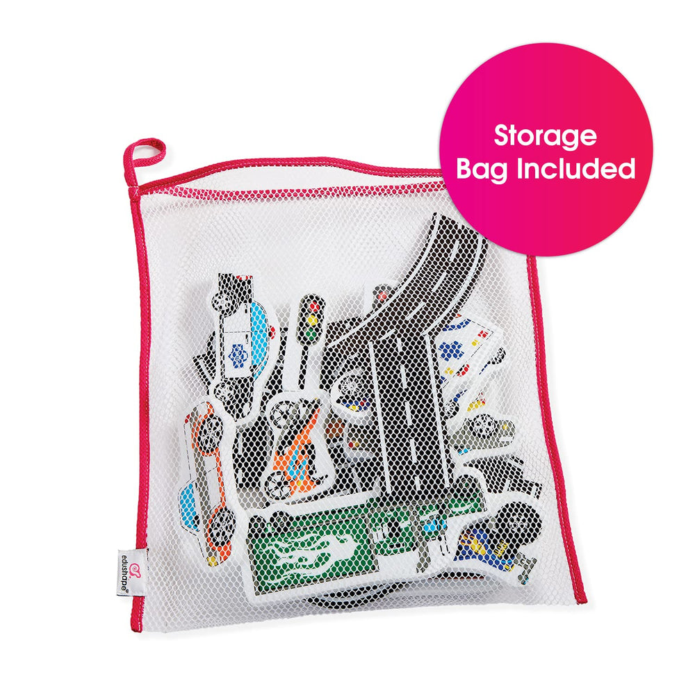 Edushape bright foam pieces encourage creative play and storytelling during bath.