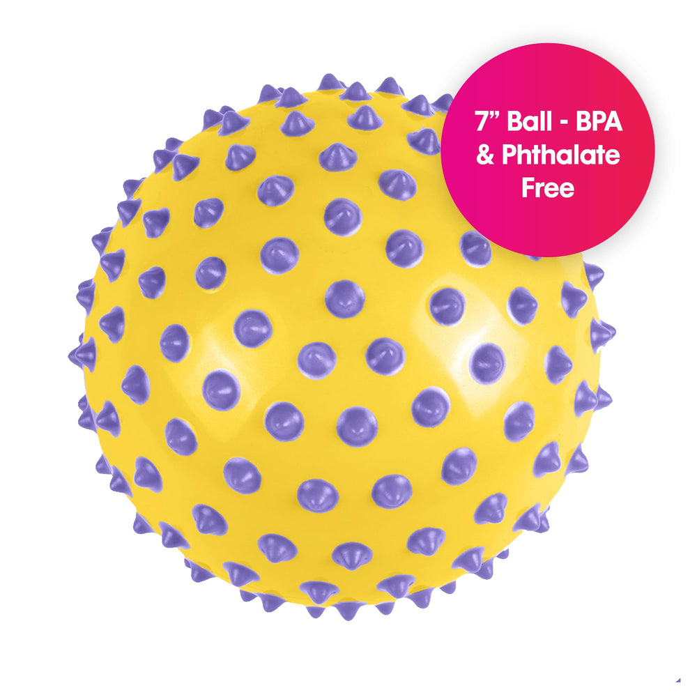 Edushape 7-inch ball encourages rolling, tossing, and bouncing for motor play.