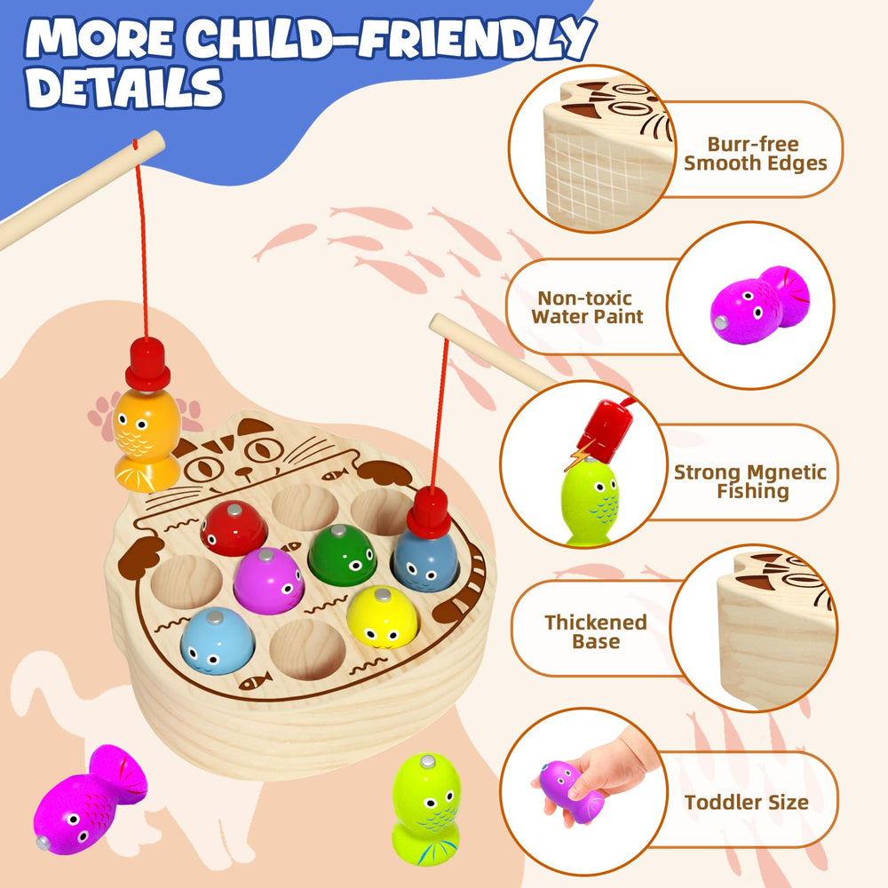 edutree ten colorful fish pieces aiding color recognition and sorting
