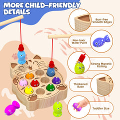 edutree colorful wooden fish promote color recognition during games