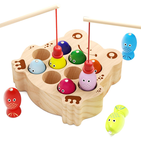 edutree wooden frog base promotes imaginative play and fine motor skills.
