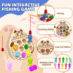 edutree wooden magnetic fishing rods for interactive play between kids and parents