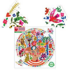 eeBoo Positivity puzzle artwork, vibrant illustration for mindful evenings with friends.