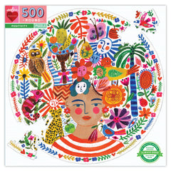 eeBoo Positivity round puzzle, 23-inch diameter, relaxing screen-free activity for adults.