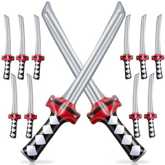 Eerrhhaq 12-pack inflatable ninja swords for vibrant party decor and playful battles.