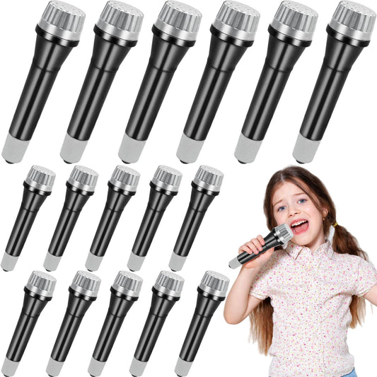 Eerrhhaq 16-pack fake microphones prop for kids' stage performances and pretend play