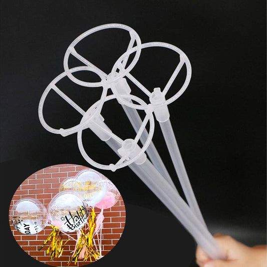 EFAY 20-pack long balloon sticks provide stable centerpieces for 27-inch balloons.