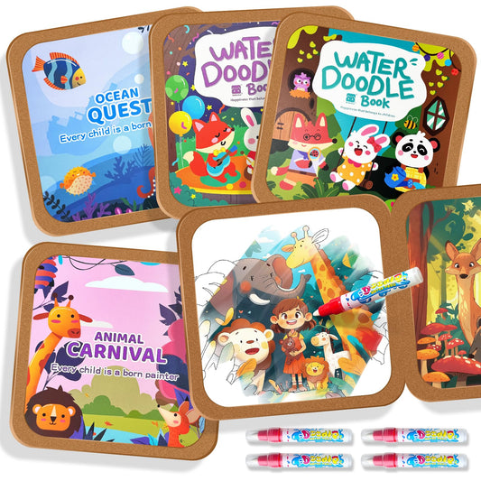 EFCRBS water painting book shows an animal scene, mess-free for kids.