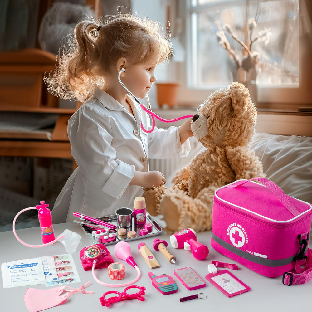 EFO SHM Doctor Kit for Kids doctor costume and tote bag for storage and transport