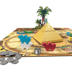 Eggertspiele Camel Up tokens and camels add colorful race pieces for family fun