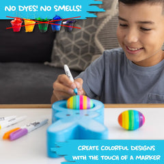 The Eggmazing marker tip closeup shows precise lines for designs