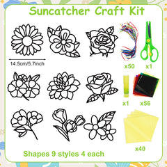 EggSun flower suncatchers kit uses premium materials for lasting craft fun.