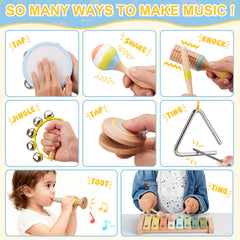 Ehome tambourine detail offers tactile feedback during musical discovery.