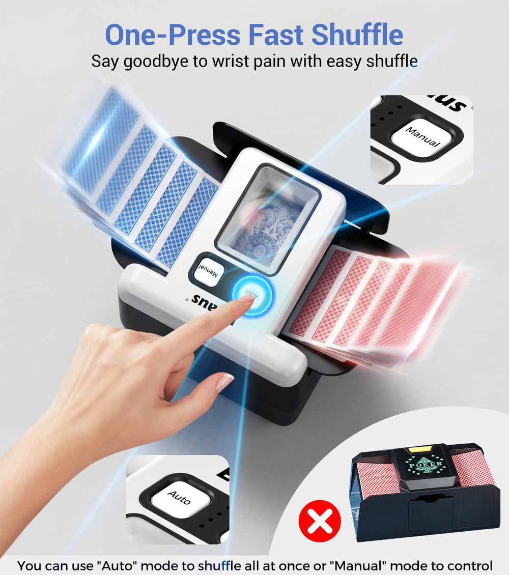 Eicaus shuffler in auto and manual modes for easy operation