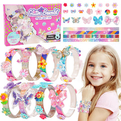 Eichhoo Friendship Bracelet Kit cover featuring butterfly and flower charms for creative play.