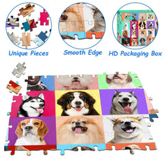 Eirenke dog puzzle smiling-dogs design supports independent and group play.